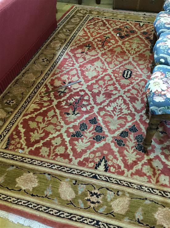 Red and ivory ground rug